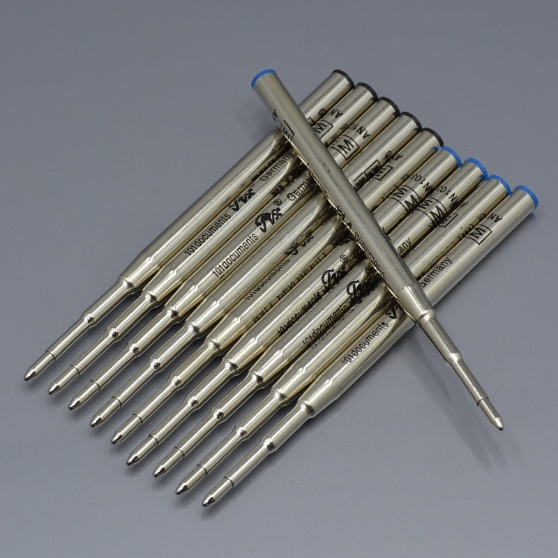 high quality (10 pieces-lot ) 0.7mm black - blue ink refill for ballpoint pen stationery write smooth pen accessories