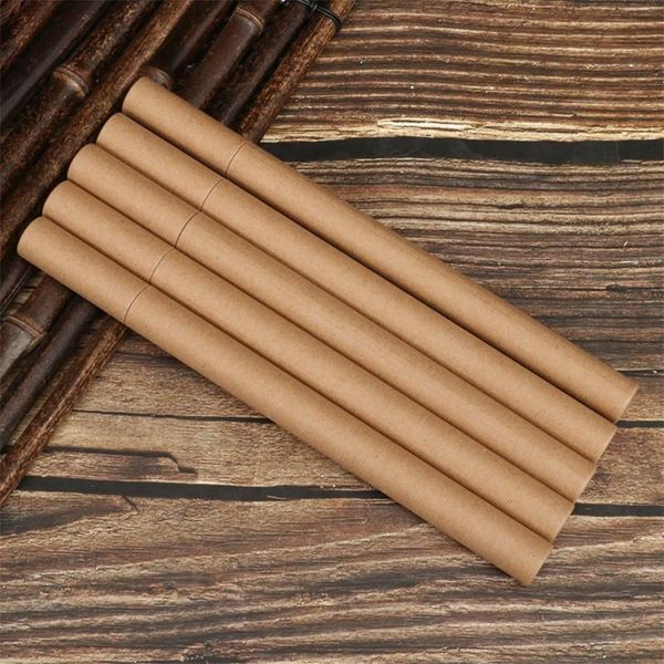 10g Kraft Paper Incense Tube packaging Barrel Small Storage Box for 5-10-20gram Joss Stick Convenient Carrying Paper perfume tubes E