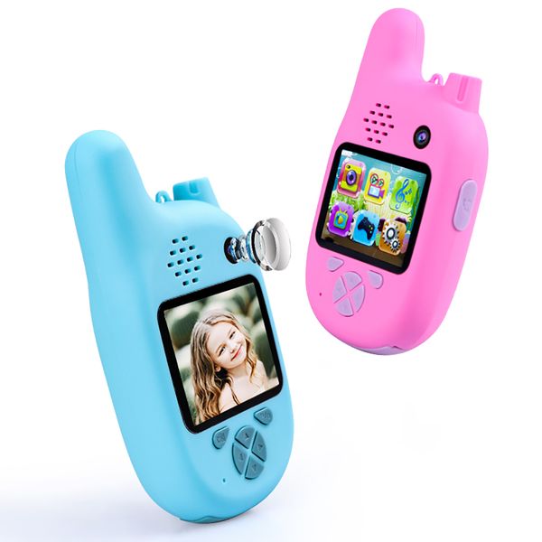 Hot Children Walkie Talkie with VCR, Video Recorder Photo Pixels Smart Digital Camera Kids Puzzle Games Gift LJ201105