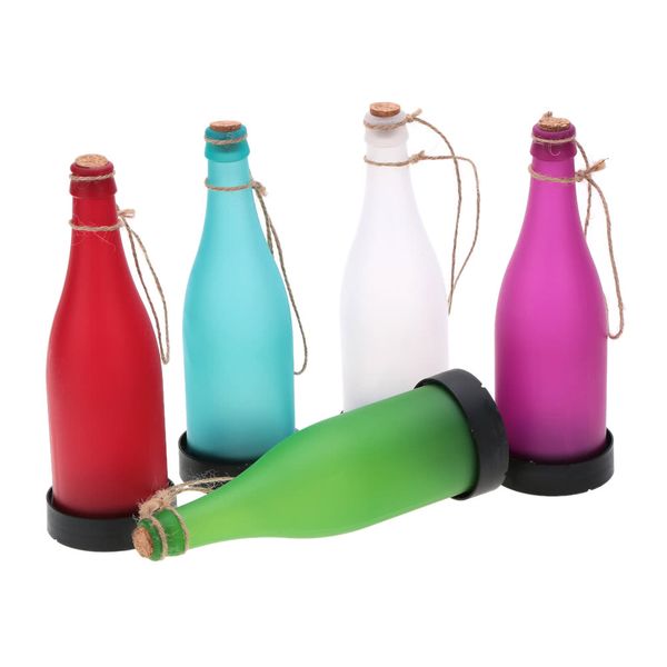 5PCS Solar Powered Light Sense Cork Wine Bottle LED Hanging Lamp for Outdoor Party Garden Courtyard Patio Pathway Decoration
