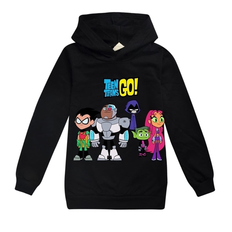 2-13 Years Teens Titan GO Clothing Children Hoodie Girls T-shirt Fashion Boys T Shirts Boys Long Sleeve Pullover Sweater LJ201216
