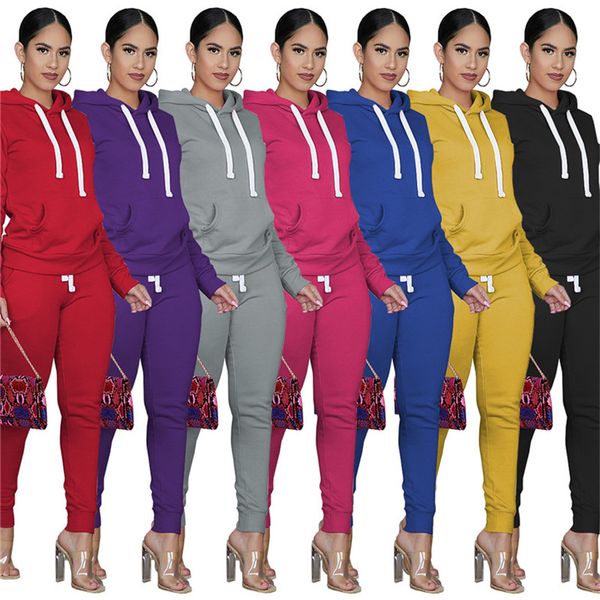 Women hooded Tracksuit casual 2 piece set sports outfits long sleeve hoodies+legging winter clothing jogger suit plus size sportswear 4307