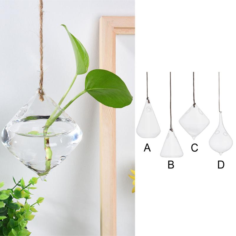 Hanging Glass Ball Vase Flower Plant Pot Terrarium Vases Container Party Wedding Decor Container Home Garden Ball Decor NEW