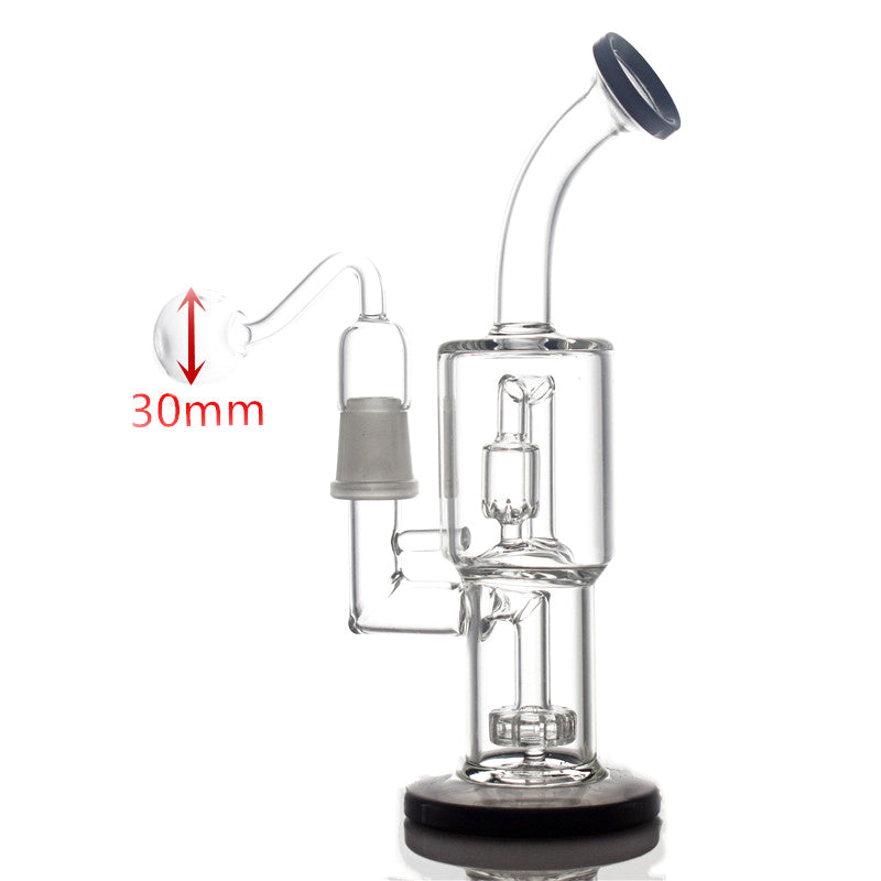 Two functions Glass Bongs water pope double-layer filtration Thick base Recycler Oil Rig bong bubbler smoking Water Pipes with 18mm oil burner