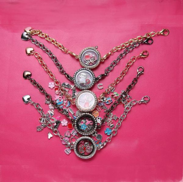 European and American Photo Frame Bracelet women&#039;s alloy inlaid diamond bracelet wholesale GSFB339 mix order 20 pieces a lot Charm Brac