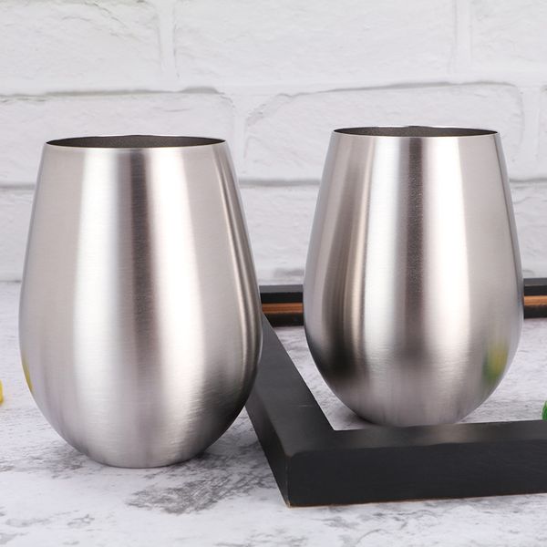 304 Stainless Steel Egg Cups Sliver 18oz Bar Supplies Bar Drinkware Beer Glasses Whiskey Red Wine Glasses XD24362