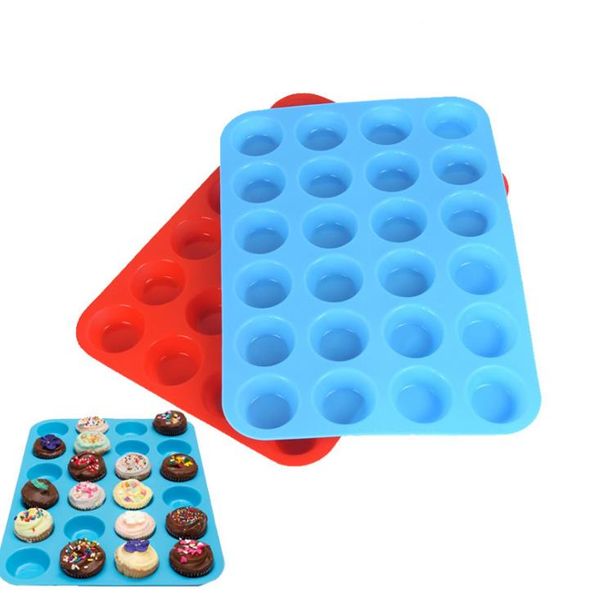 Mini Muffin Cup 24 Cavity Silicone Cake Molds Soap Cookies Cupcake Baking Equipment And Accessories Pan Mold Cake Mold Tray Mold SN1858