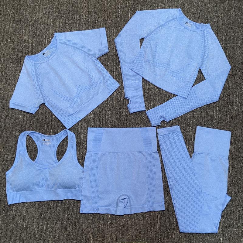 Workout sets Fashion Women Yoga Suit Tracksuits Gym yogaworld Tracksuit Fitness Sports 5PCS bra Leggings outfits Align pant Shorts t shirt suits lea