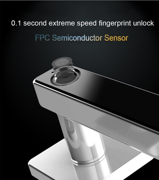 Biometric Smart Digital Keyless Electronic Door Lock unlock by Fingerprint and key for Home Office Security Y200407