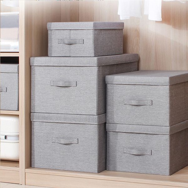 5 sizes Clothes Storage Box With Cap Clothes Socks Toy Sundries Oraganier Cosmetics Household Bins organizer LJ200812