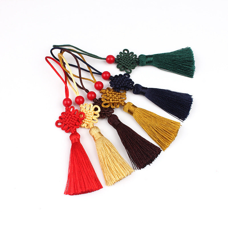 Satin Silk Arts Handmade Chinese Knot with Soft Tassels for Wealth and Good Fortune for Home Office Decor&Car Hanging Decoration 12cm 122075