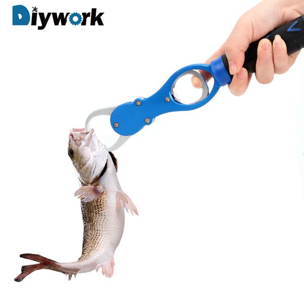 DIYWORK Fishing Lip Grip Aluminum Alloy With 0- 16KG Scale Hand Tools Fish Gripper Hook Fishing Pliers Fishing tool Y200321