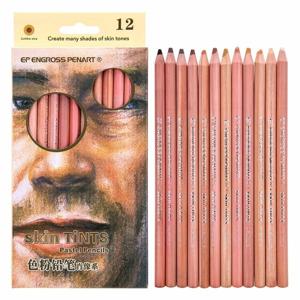 12 Color Soft Pastel Pencils Professional Skin Tint Pastel Colored Pencils For Drawing School Lapice De Colore Pencil Stationery 201102