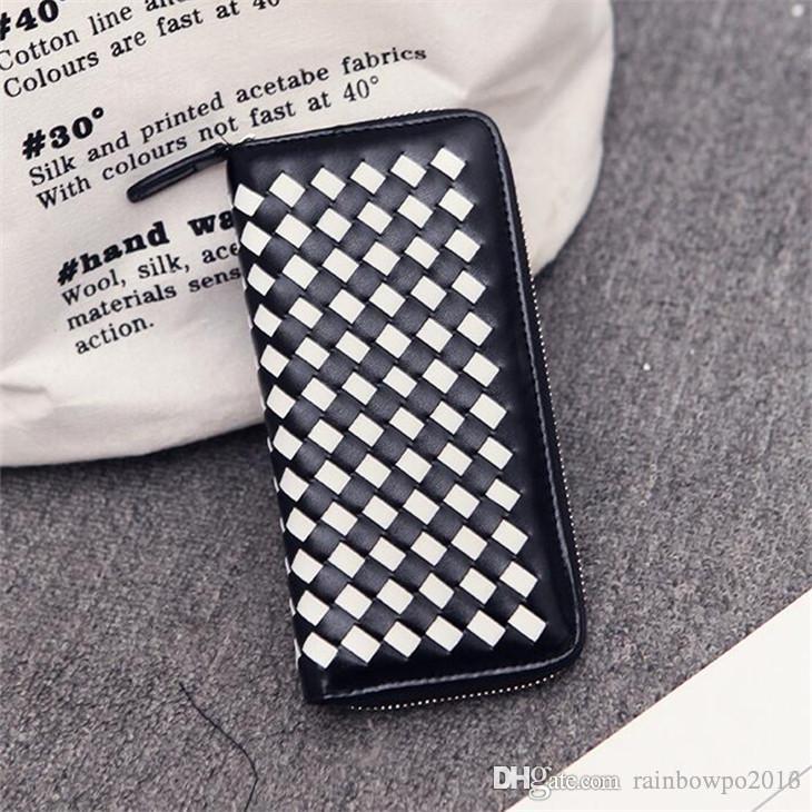 Factory outlet womens handbag fashion knitting Long Wallet simple multi-functional leathers women wallet versatile multi Card Leather Wallets