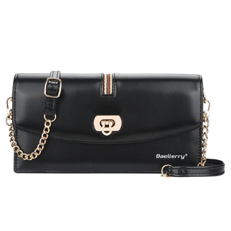 wholesale women handbag retro leather chain bag trend contrast leatheres long wallet Candy-colored leathers womens fashion storage wallets