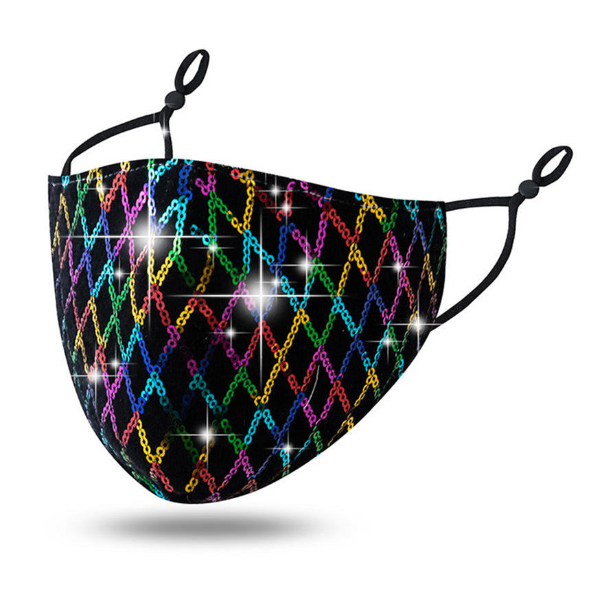 fashion face mask designer face masks bling Rhinestone Diamond faceMask Sequin Decoration Christmas Dustproof Breathable Mask in stock