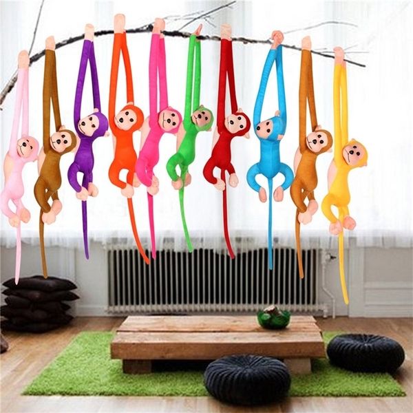 10pcs cute long arm monkey curtain buckle baby sleeping to appease animal long caudaute plush toy home furnishings birthday gift LJ200902
