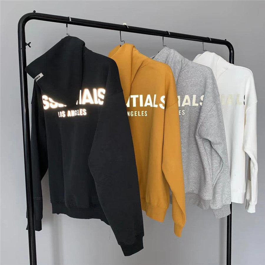 2021 New Hip-hop Los Angeles La Hoodie Men Women Loose Embroidery Sweatshirts Reflective Essentials Yellow Pullover 34rt