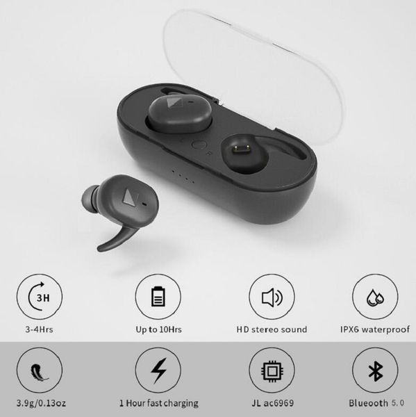 2024 NEW Y90 Wireless Headphones 5c TWS Bluetooth 5.0 Wireless Earphones Charging Box With Microphone Sport Waterproof Headsets Earbuds