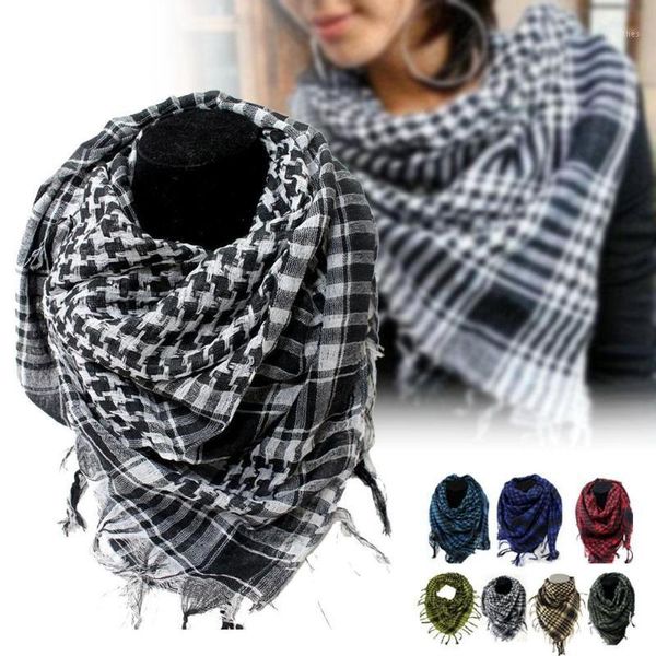 Scarves 2021 Arab Shemagh Keffiyeh Tactical Palestine Scarf Shawl Kafiya Wrap Grid For Female Male Birthday&#039;s Gift1