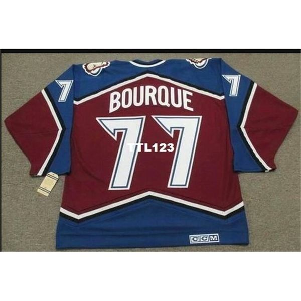 Real Men real Full embroidery #77 RAYMOND BOURQUE 2001 hockey Jersey or custom any name or number HOCKEY Jersey