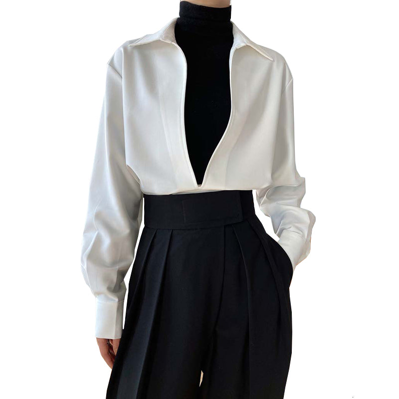 New 2021 Women Spring Deep V-neck Designs Tops and Blouses Fashion Women&#039;s Shirts Ew5z