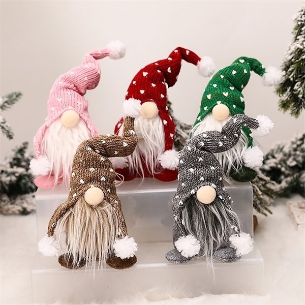 Handmade Santa Cloth Doll Birthday Present For Home Christmas Holiday Decoration Garden Gnome Gift Diy Ornament Garden Decor Y201020