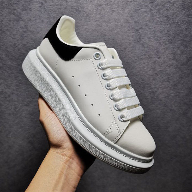 2021 Top Quality Men Women Casual Shoes Fashion White Gunuine Leather Trainers Lace up Skateboarding Sneakers Comfort Suede Platform Shoes