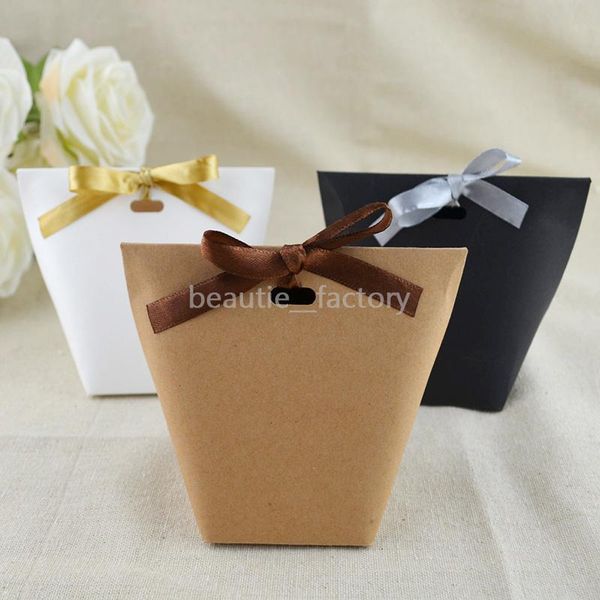 100pcs Kraft Paper Triangle Gift Bags Wedding Anniversary Party Chocolate Candy Box Unique and Beautiful Design