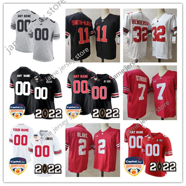 Mens 2022 Playoff College Ohio State Buckeyes Football Jersey 11 Jaxon Smith-Njigba 1 Justin Fields 33 Dante Booker 10 Troy Smith 83 TERRY M