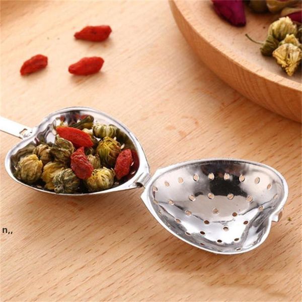 "Hora do chá" coração infusor infuser coração-dado forma de tisálcara de chá de chá de bebê filtro de colher de bebê colher ZZF13914