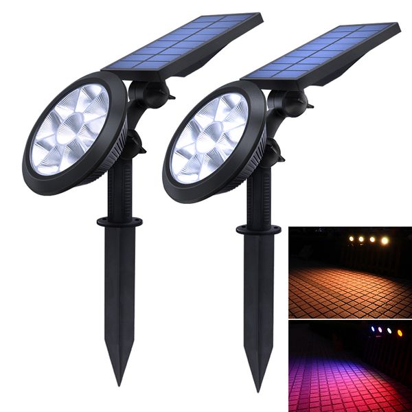 Upgraded Solar Spotlights Lamps Waterproof Adjustable 9 LED Wall-Landscape Solars Lights Colorful Solar Lamp for Yard Lawn Garden