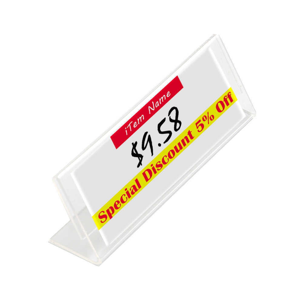 Frame Clear Picture Name Card Price Tag Display Stand Label Holder Showcase Jewelry Price Tag Clip Paper Sign Rack