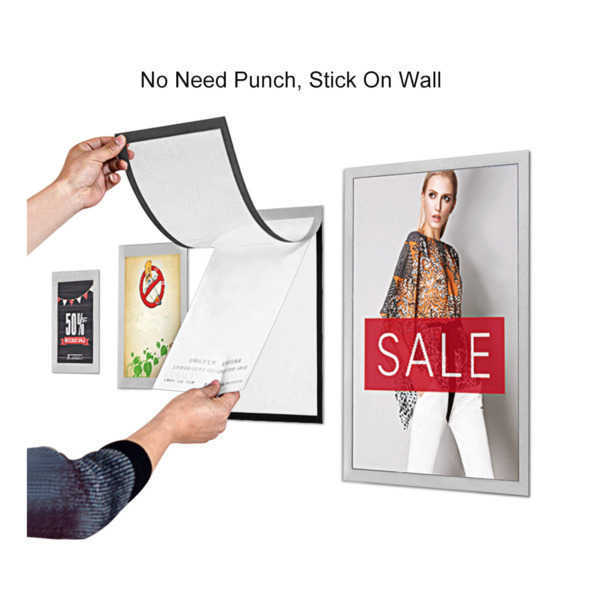 A6 Size Small PVC Magnetic Sign Label Frame Wall Mounted Adhesive Picture Poster Holder Document Sleeve Info Paper Display Price Tag Frame