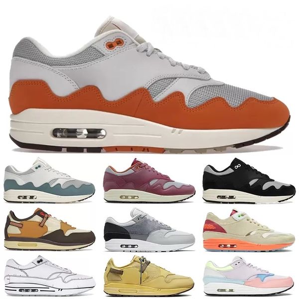 2022 Fashion Women Mens Trainers Patta Waves Max 1 Running Shoes Monarch Noise Aqua Maroon Black Cactus Jack 87 Baroque Brown Saturn Gold Ca