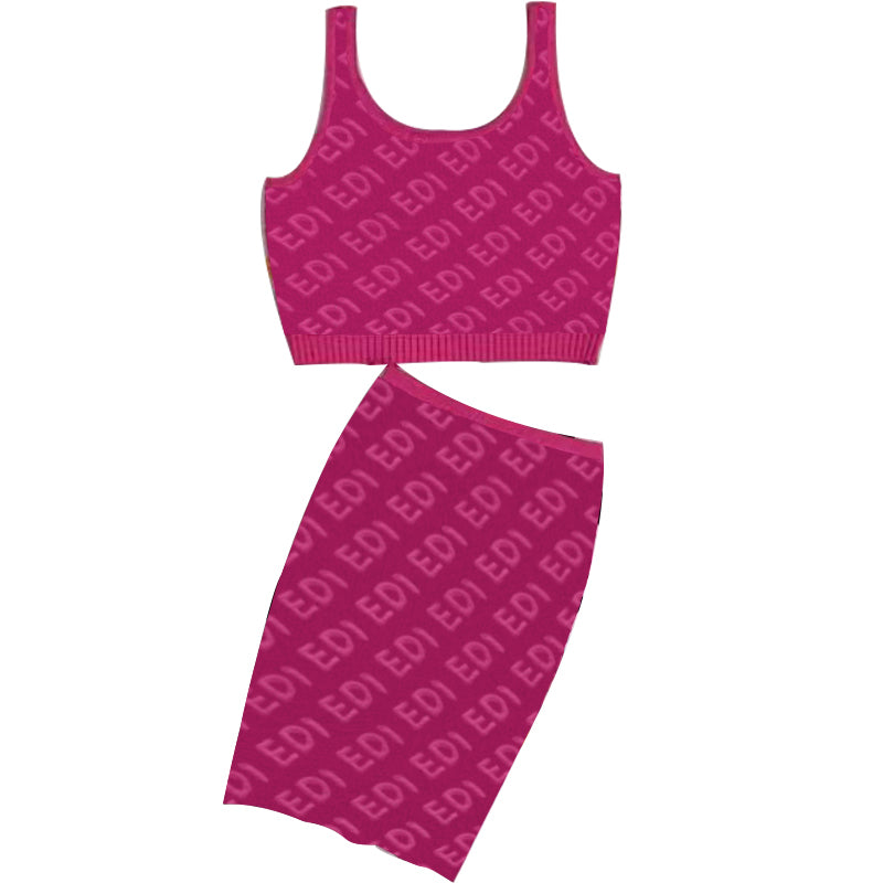 Women&#039;s Two Piece Dress Sets Designer Shirt Cardigan Women sweaterApparel Suspender Hip Wrap Spring summer and Autumn Skirt knitting Sweaters D