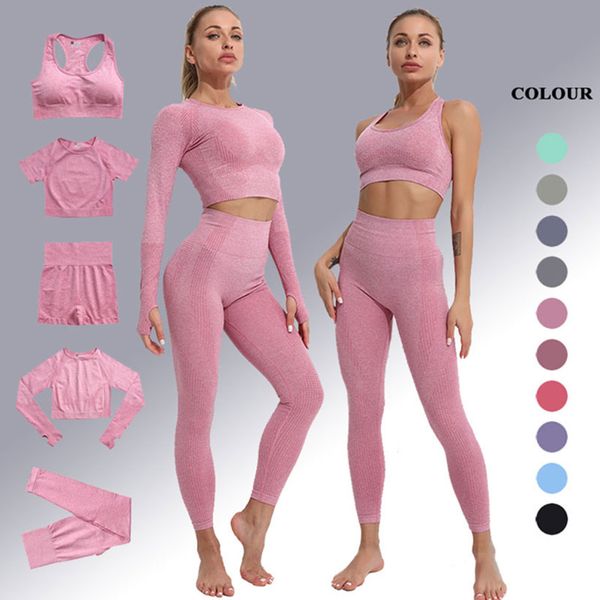 2024 Seamless Outfits for Women Gym Suits Fiess Clothing Workout Set Sports Bra Yoga Shorts Running Clothes Tracksuits Activewear Nylon Quic