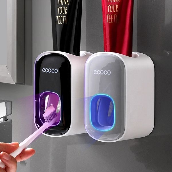Toothbrush Holders ECOCO Automatic Toothpaste Machine Sticker Wall Bathroom Accessories Waterproof Squeeze Bracket Inventory Wholesale