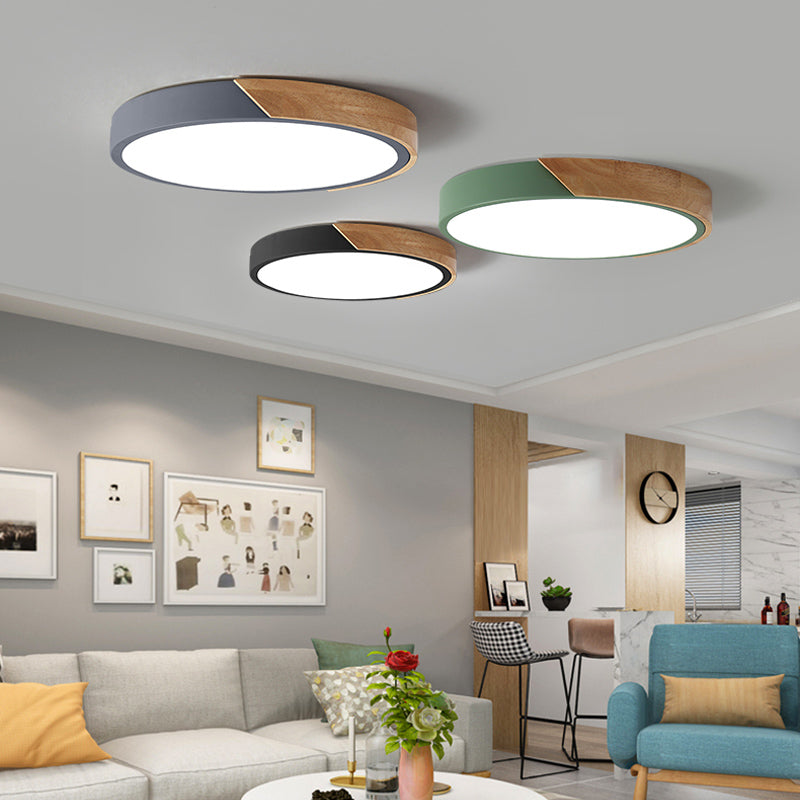 Modern LED Ceiling Light Ultra-thin Bedroom Wooden Color Frame Ceiling Lamps Living Room Surface Mounted Corridor Balcony Lights Kitchen Island