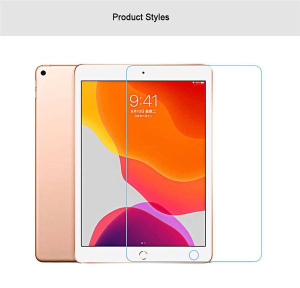 Explosion-proof 9H Hardness Premium Tempered Glass Film Screen Protector For ipad 12.9 10.5 10.2 Air2 Air3 pro 9.7 11 mini 3 4 5 6 7 8 Anti-