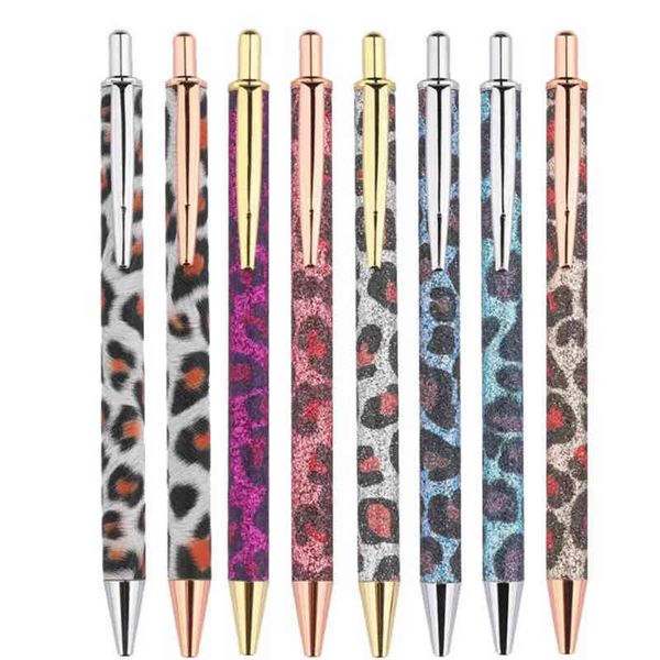 Leopard Press Ballpoint Pens Office Cartoon Pen DIY Metal Ball Pens School Student Supplies