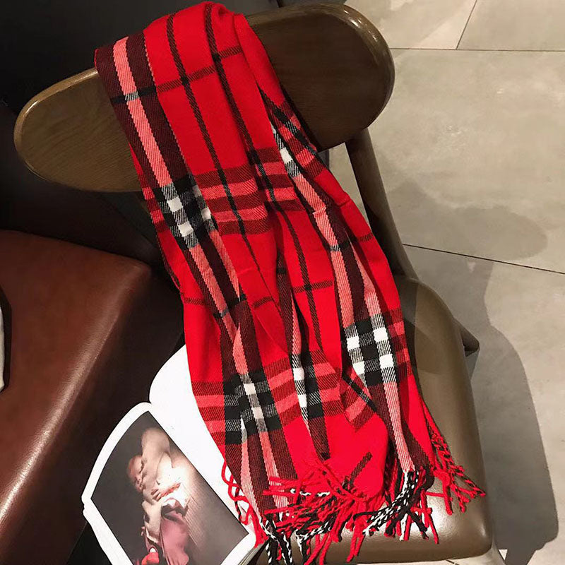 Scarf Women Autumn Winter Scarves Fashion Large Shawl Plaid Tassel Long Scarves Wraps Female Neck Headband Hijabs Stole