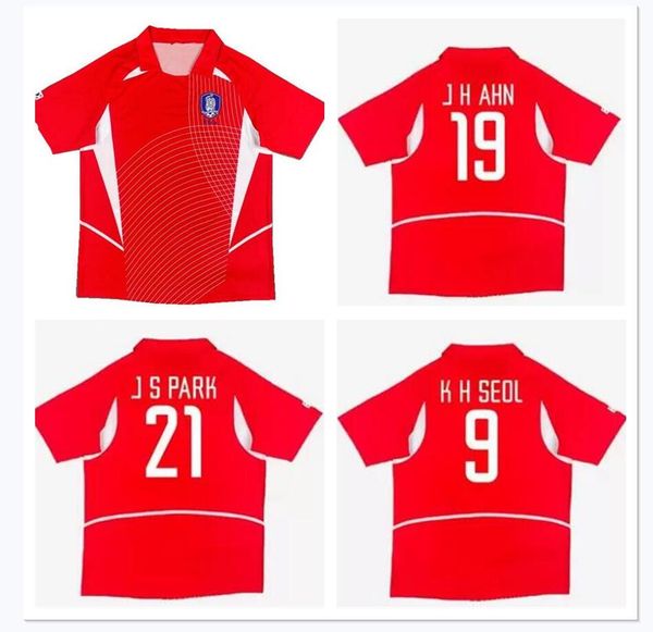 2002 KOREA jersey 2002 national team retro soccer jerseys 02 home red Vintage South Camiseta de fÃºtbol Classic football shirts #21 J S PARK