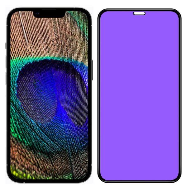 Screen Protector For iPhone 15 Pro Max 14 Plus 13 Mini 12 11 XS XR X 8 7 SE Anti Blue Light Ray Protect Eyesight Tempered Glass Film Curved