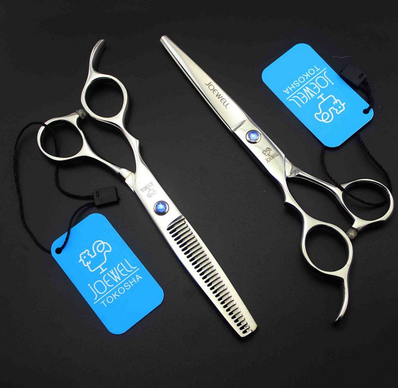 JOEWELL left hand stainless steel hair cutting-thinning scissors 6.0-5.5 inch barber professional hair beauty tool