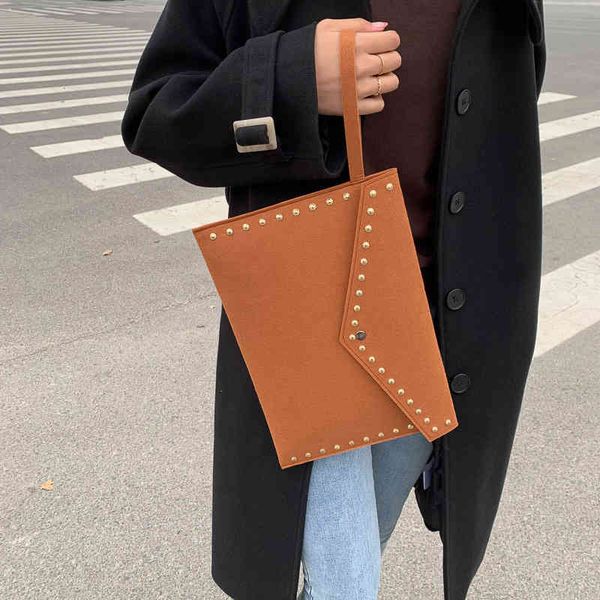 Handbags Bags Women&#039;s Large Capacity Hand 2022 Korean Fashion Belt Drill Envelope Soft Frosted Wrist