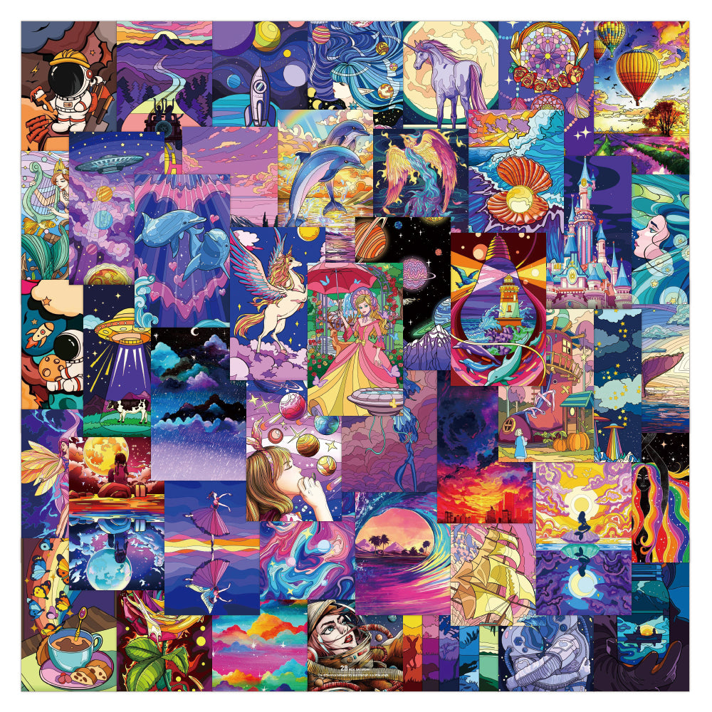 50Pcs A Fairy Tale Cute Stickers Cartoons Pack For DIY Laptop Luggage Skateboard Phone Suitcase Guitar Car Sticker Toy Decals