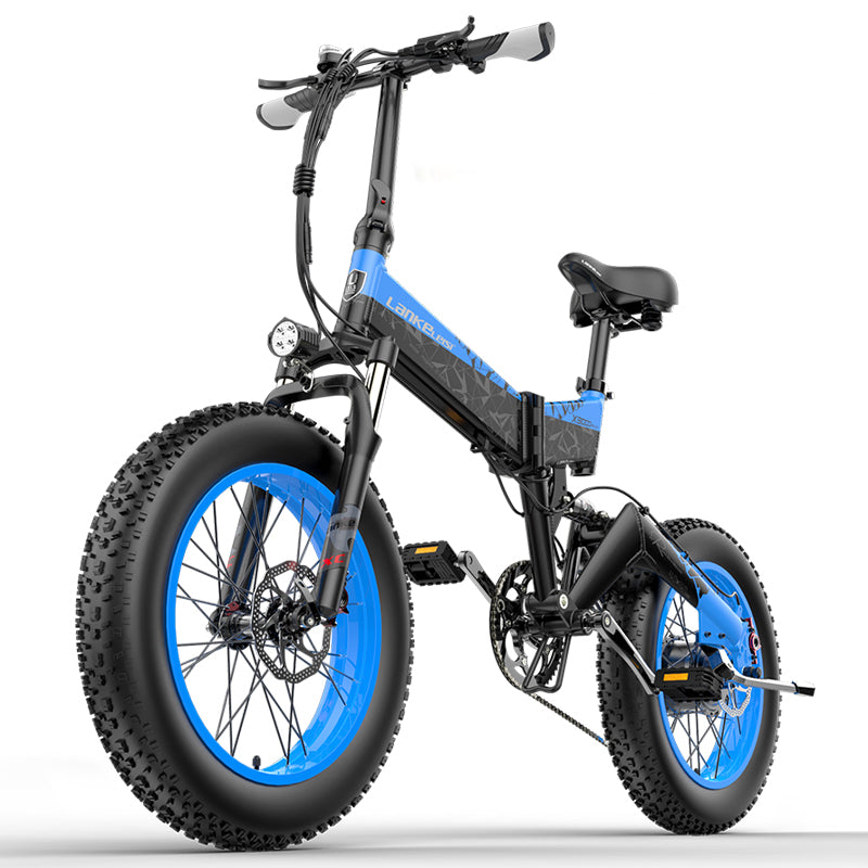 48V17.5Ah lithium battery LANKELEISI Folding Electric Bike 1000W4.0 Fat Tire Men&#039;sWomen&#039;s Ebike 48v MountainBike City Adult Bicycle Snow B