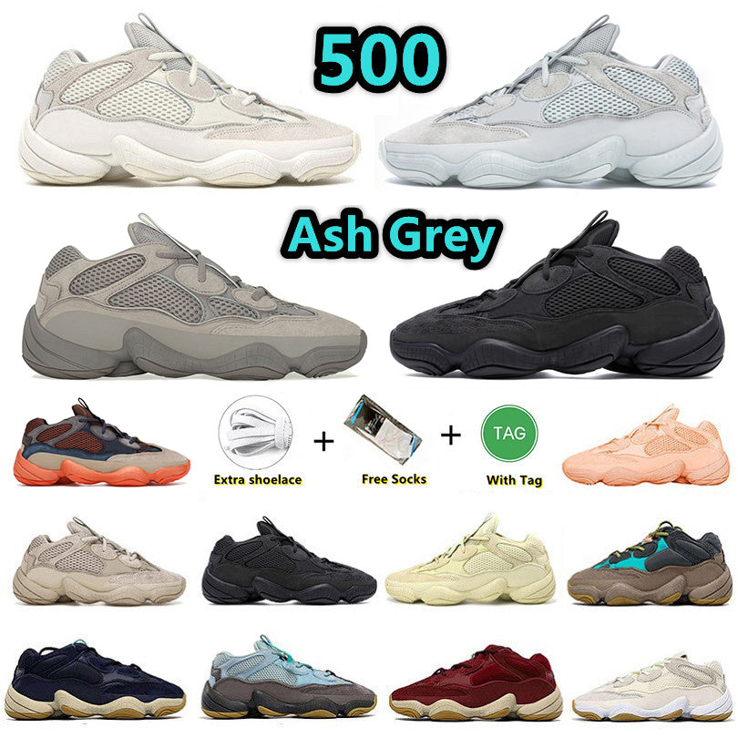 Designer 500 Men Running Shoes Moon Yellow Utility Black Bone white Ash Grey Salt Stone Taupe Light Faded Azure Azael Alvah Azareth Women Trainers S