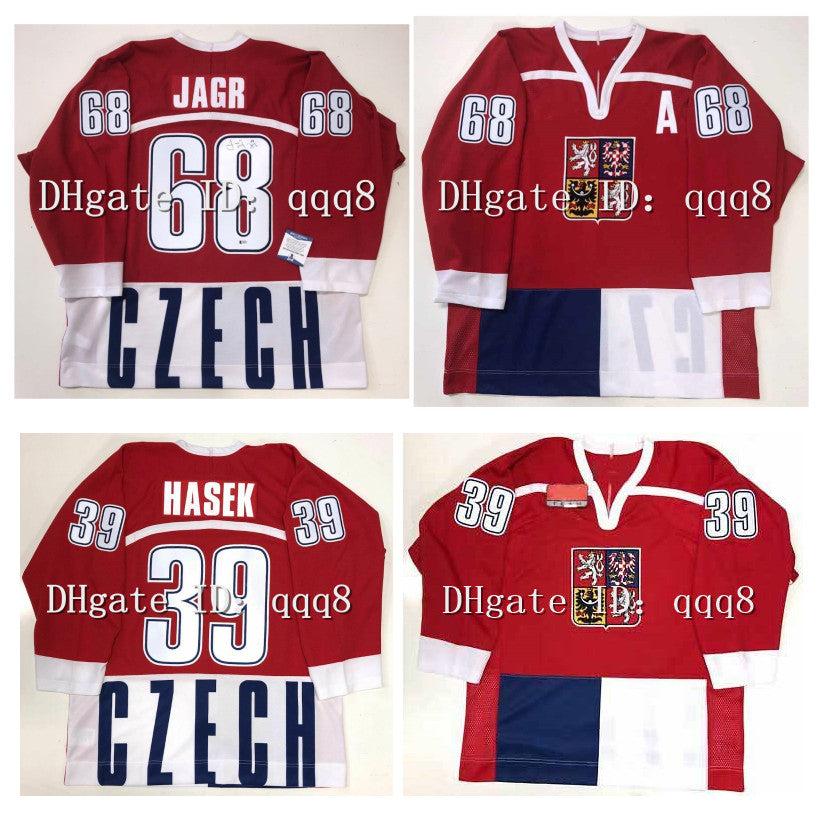 1998 CZECH REPUBLIC Hockey Jersey DOMINIK HASEK JAROMIR JAGR Custom Any Name Number 100% Stitching Custom Size S-4XL